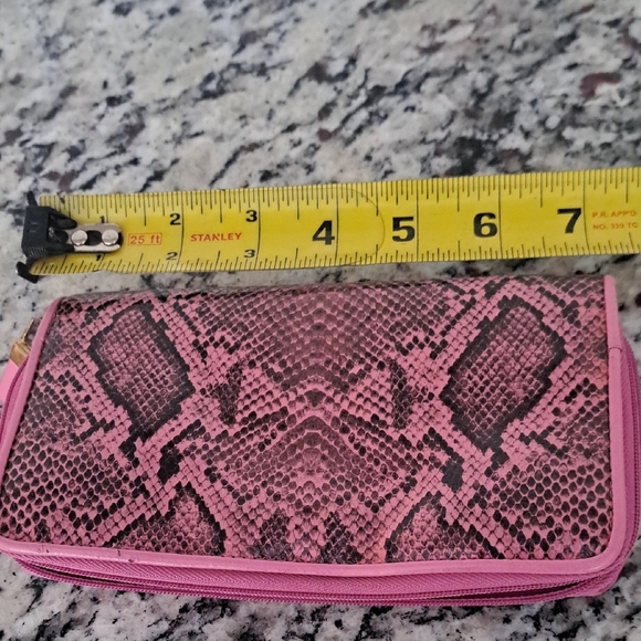Buxton Pink Snake Print Wallet - Picture 6 of 7